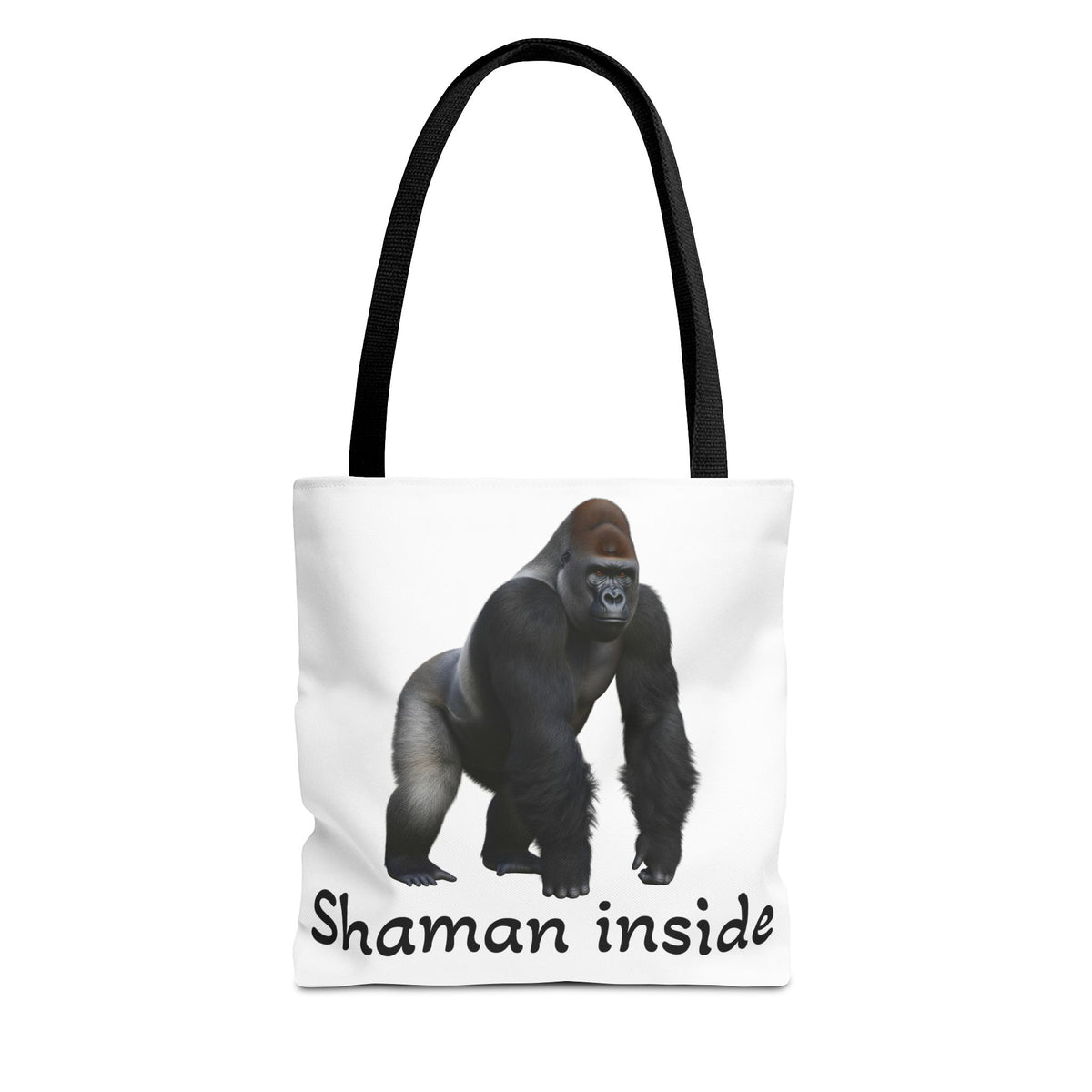 Borsa tote Shaman Inside Gorilla — Borsa tote con divertente stampa di animale spirituale