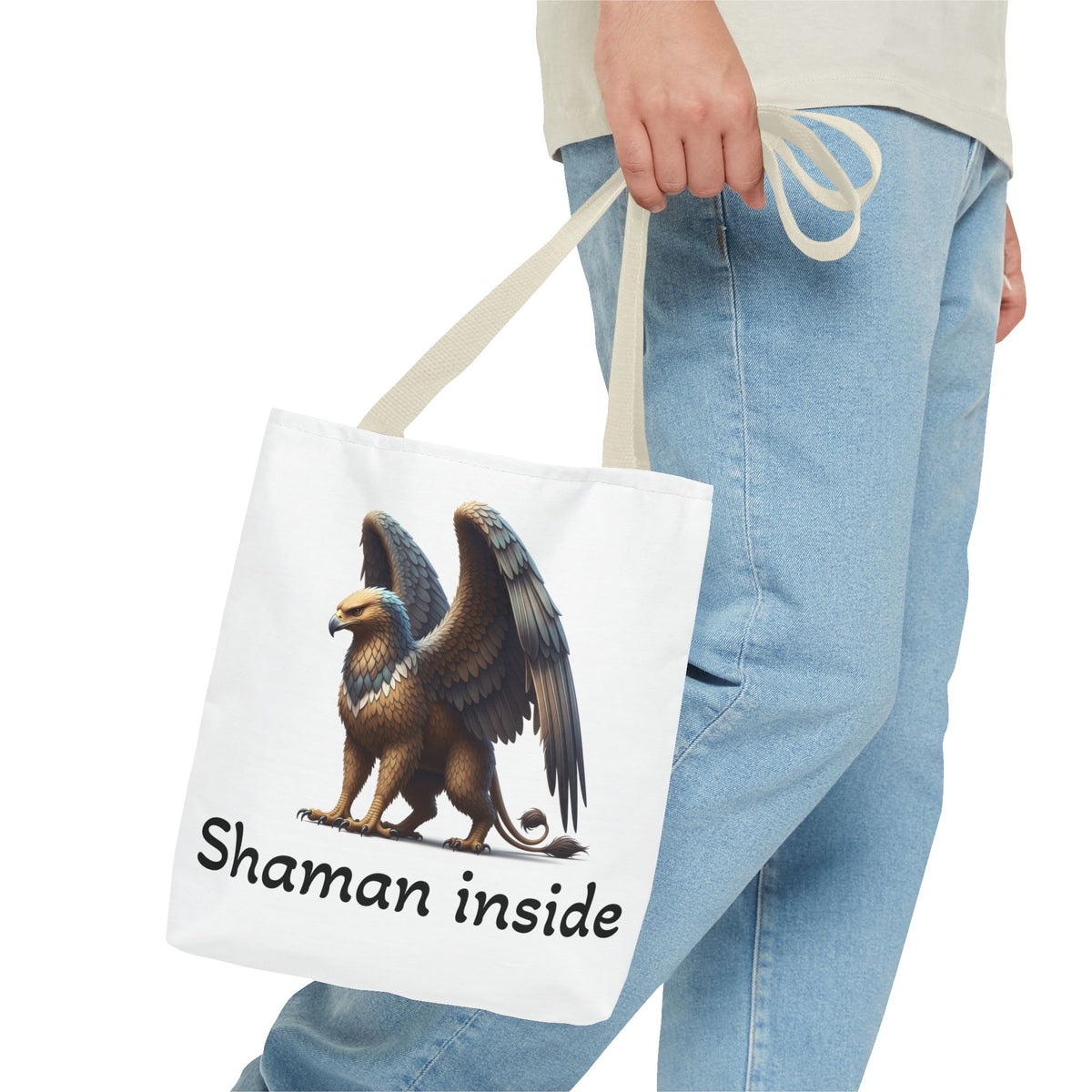 Borsa Tote Shaman Inside — Borsa Tote Mythical Griffon AOP per Regali Spirituali e Pagani