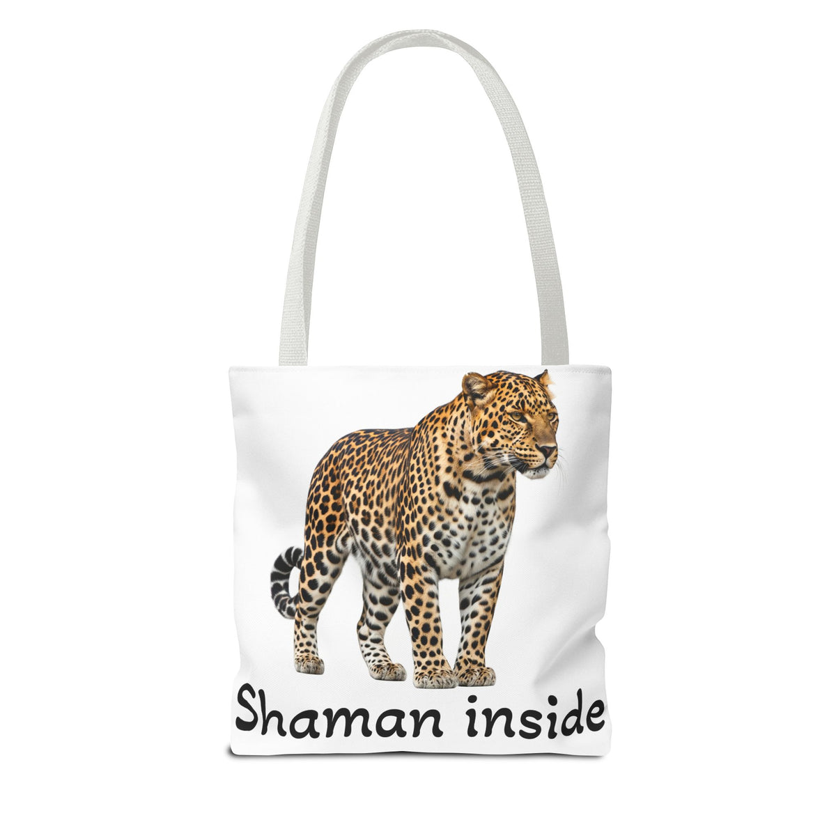 Leopard 'Shaman Inside' Tote Bag — Spiritual Animal Print Shopper