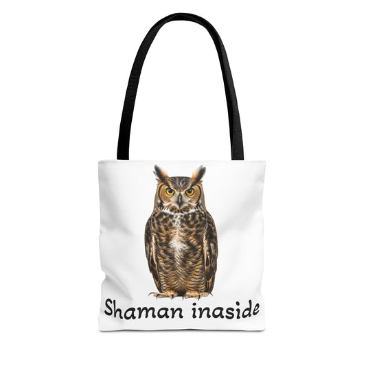 Shaman Inside Owl Tote Bag — Spiritual Witchcraft Boho Eco Market Bag