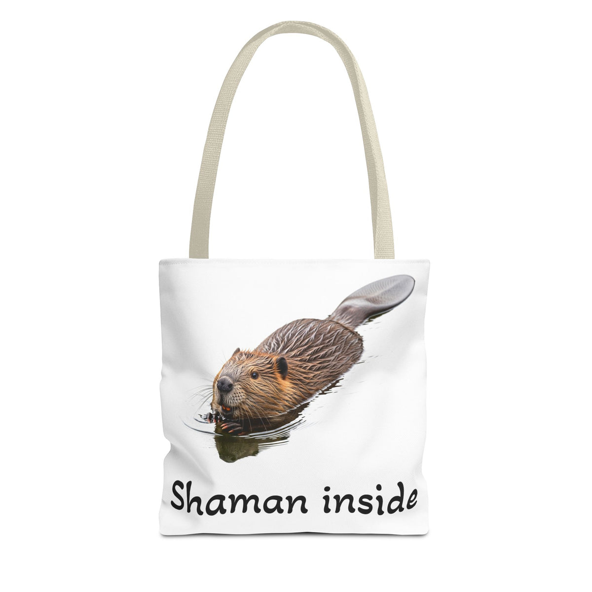 Shaman Inside Tote Bag — Cute Beaver Spirit Animal Beach & Market Tote