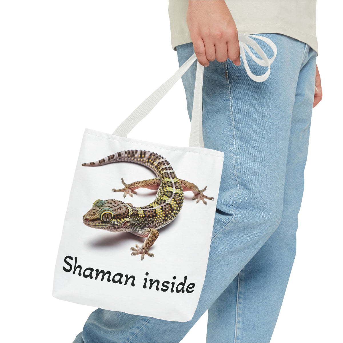 Tote — 'Shaman Inside' Gecko Graphic Tote Bag