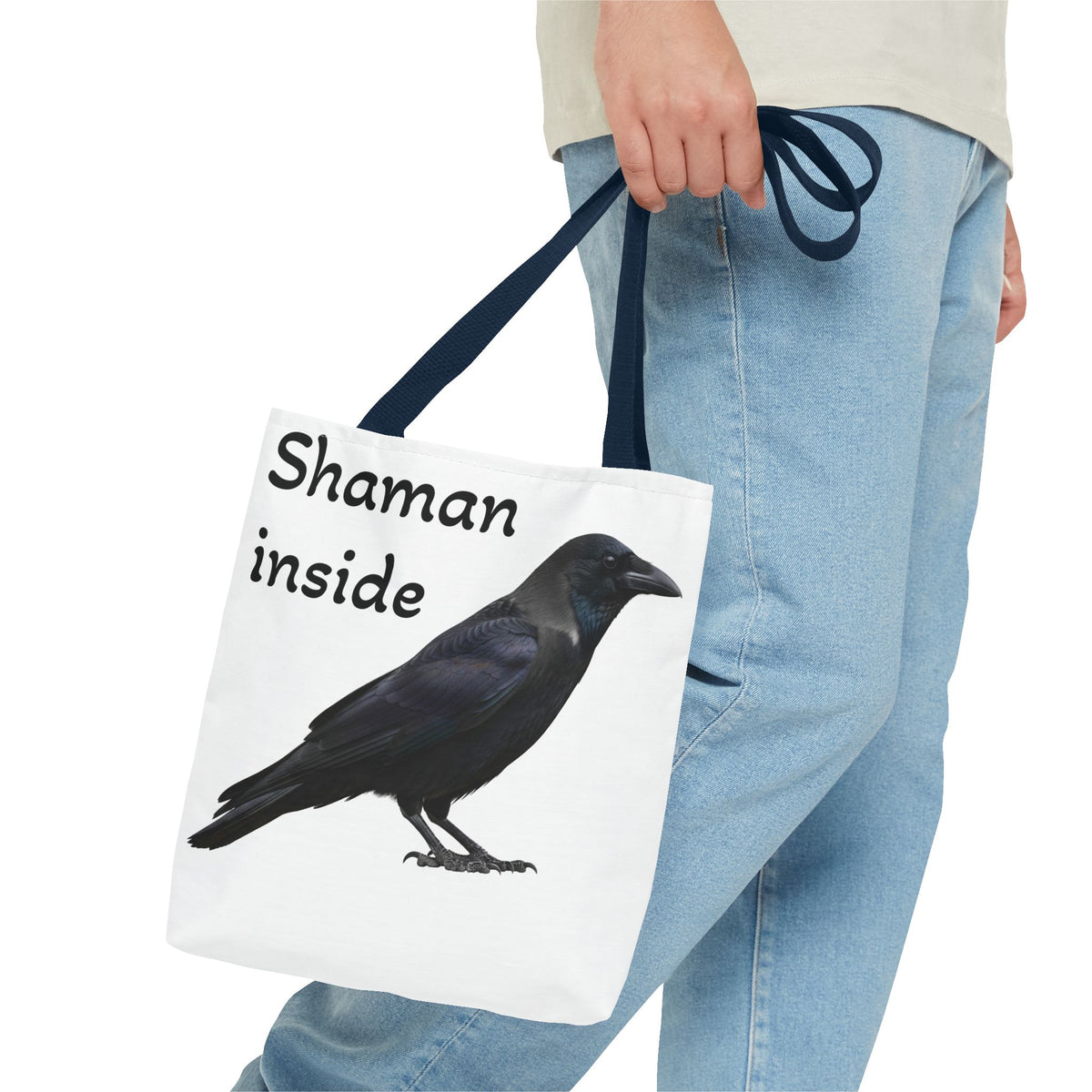 Shaman Inside Crow Tote Bag — Mystic Raven AOP Shopper