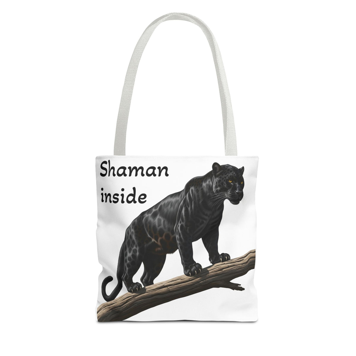 Shaman Inside Tote Bag — Black Panther Spirit Animal Canvas Tote