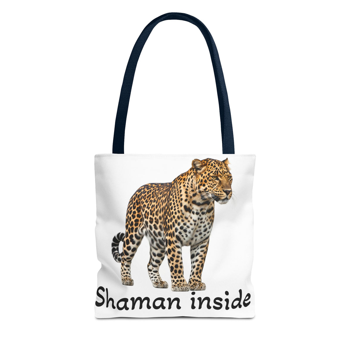 Leopard 'Shaman Inside' Tote Bag — Spiritual Animal Print Shopper