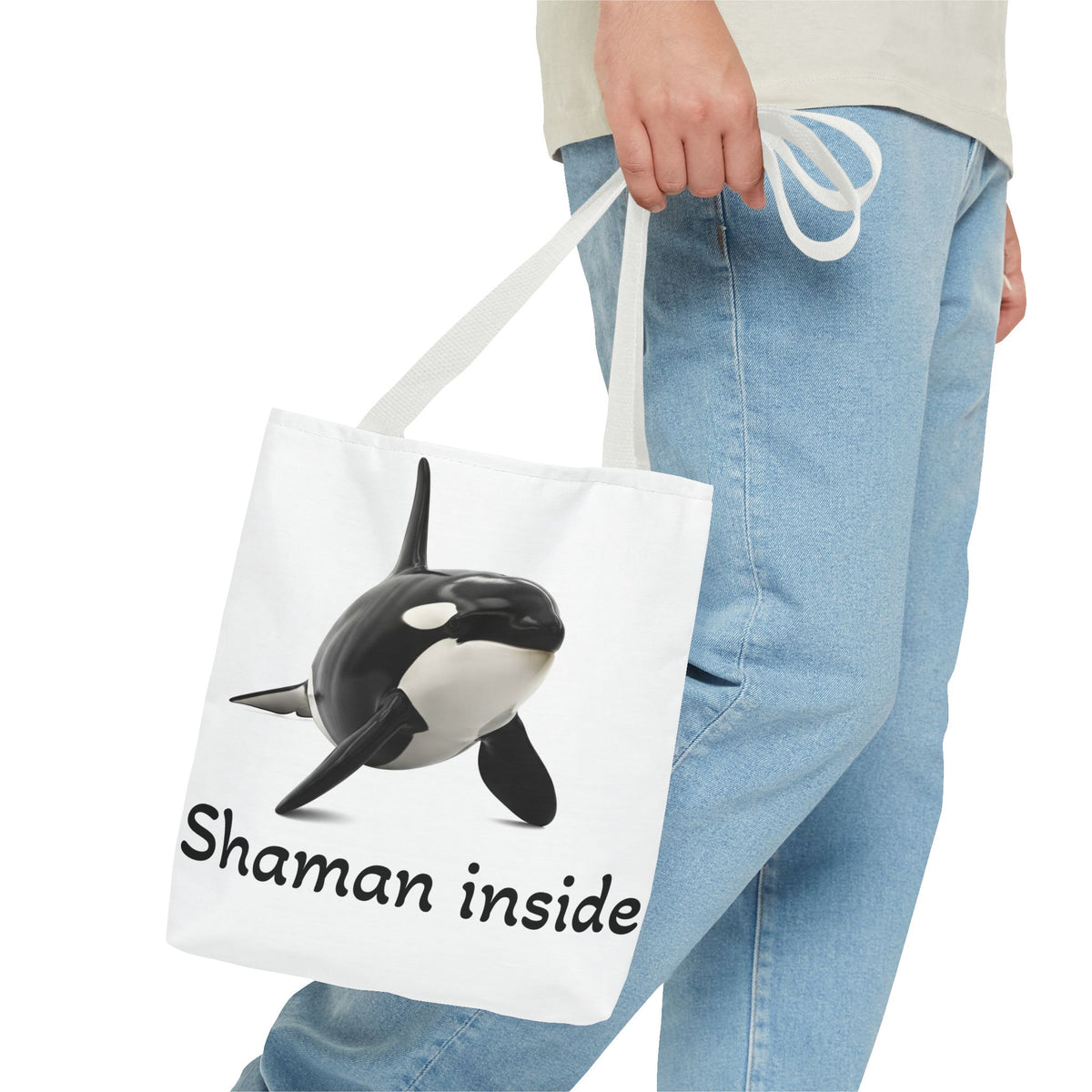 Orca "Shaman Inside" Tote Bag – Spiritual Whale Beach Market Bag