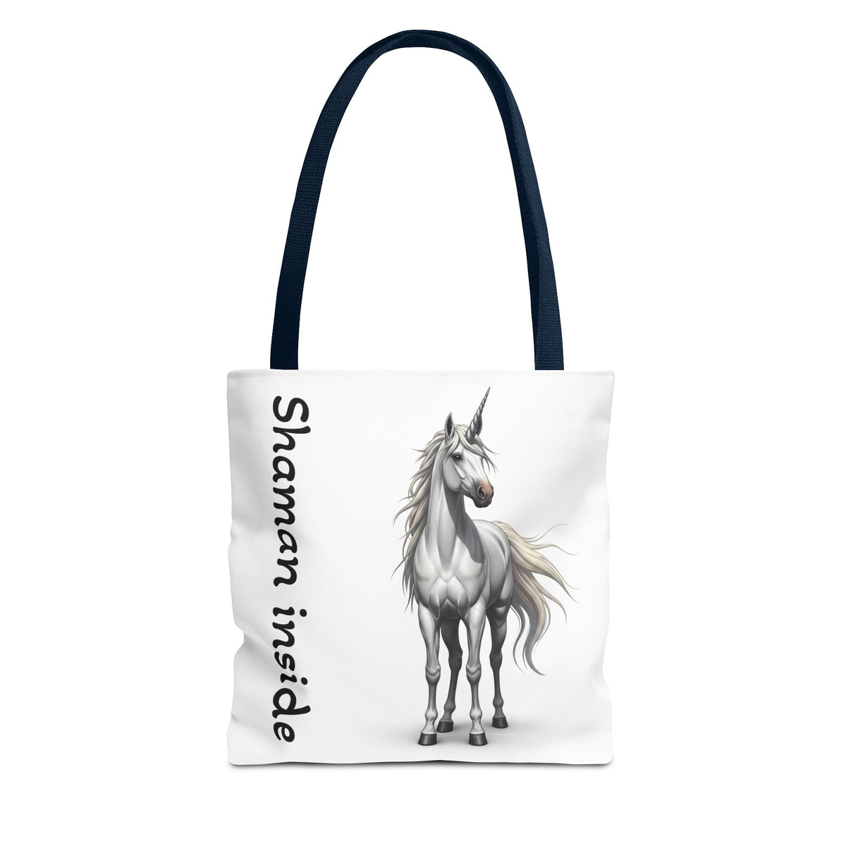 Unicorn Tote Bag — "Shaman Inside" Mystic Horse All-Over Print