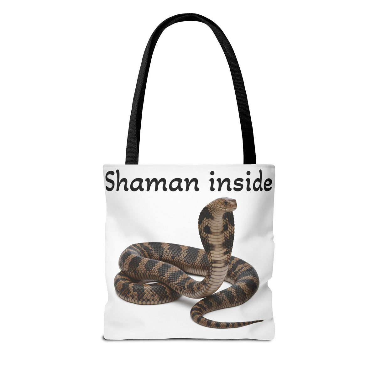 Borsa tote Cobra Shaman Inside — Borsa da spiaggia e da mercato con stampa spirituale di serpente