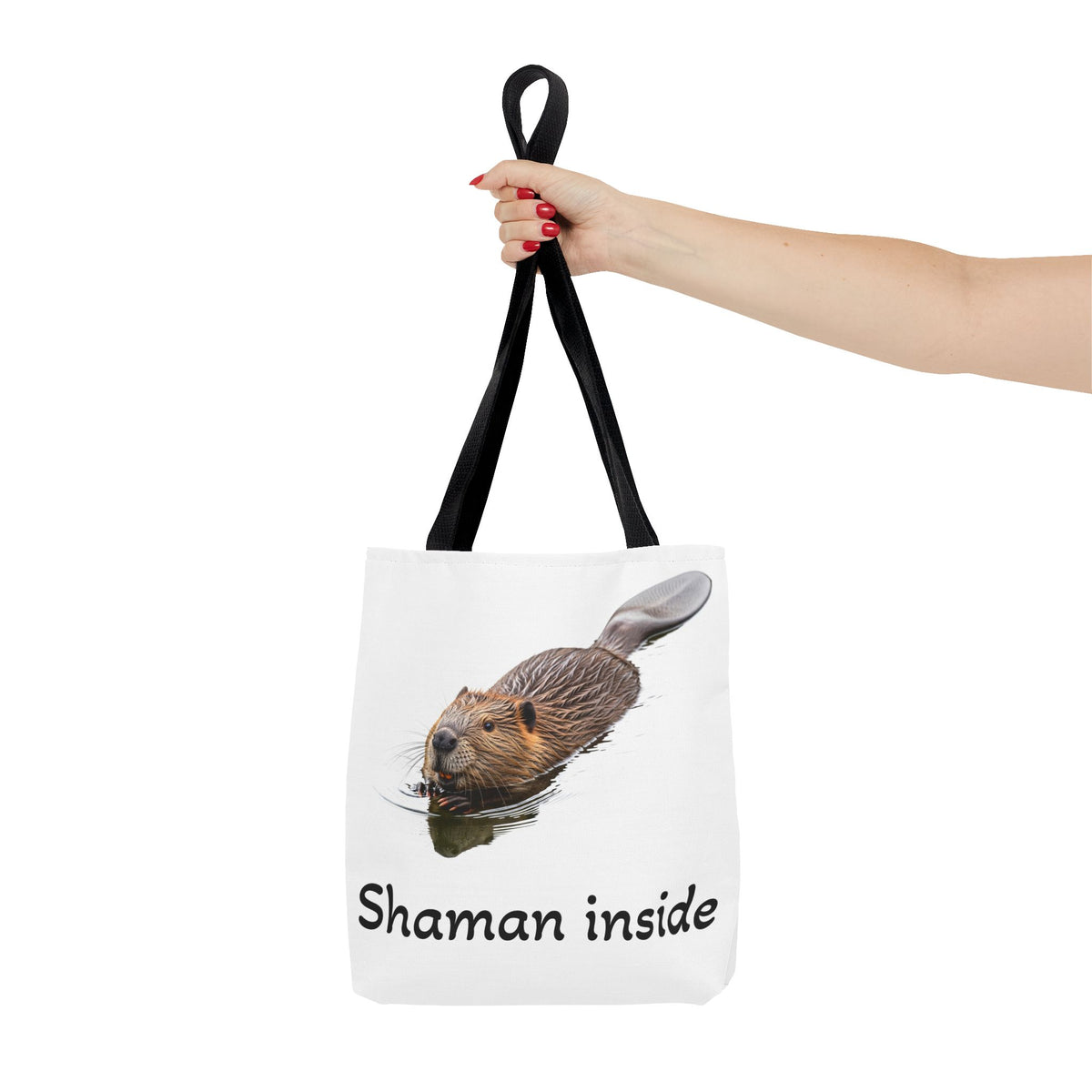 Shaman Inside Tote Bag — Cute Beaver Spirit Animal Beach & Market Tote