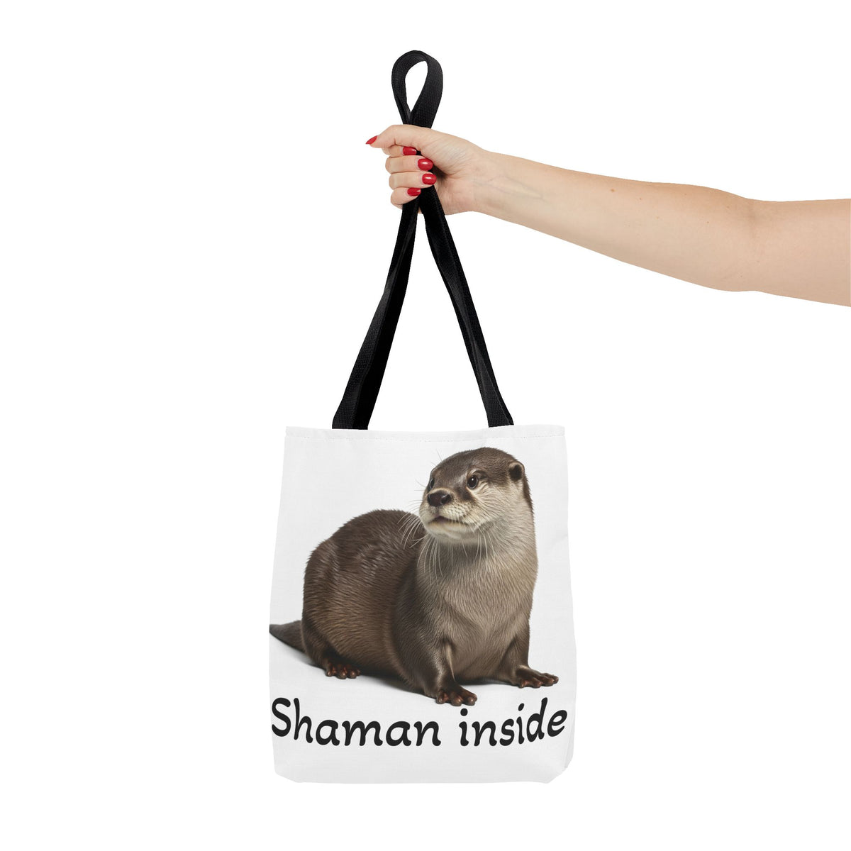 Borsa shopper "Shaman Inside" con lontra - Simpatica borsa boho con animali