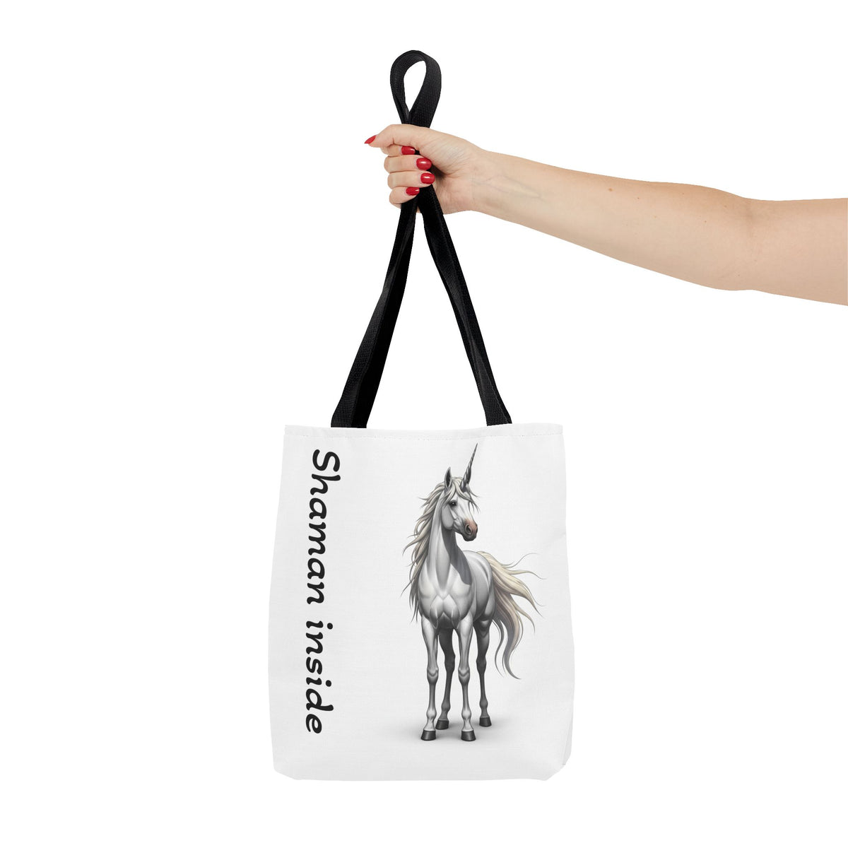 Unicorn Tote Bag — "Shaman Inside" Mystic Horse All-Over Print
