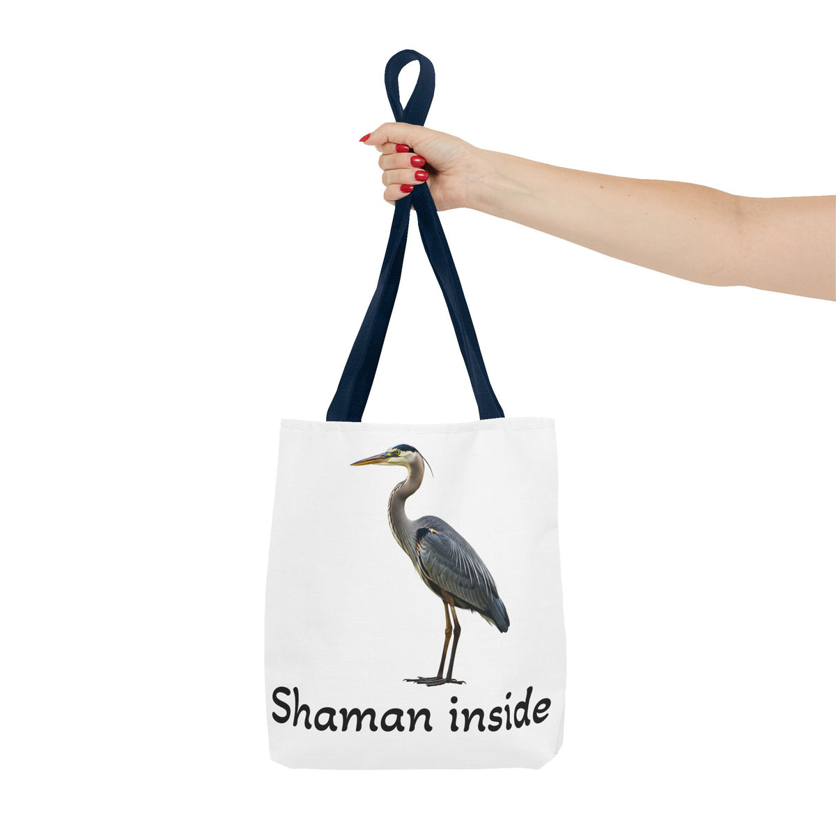 Heron 'Shaman Inside' Tote Bag — Spiritual Wildlife Canvas Tote