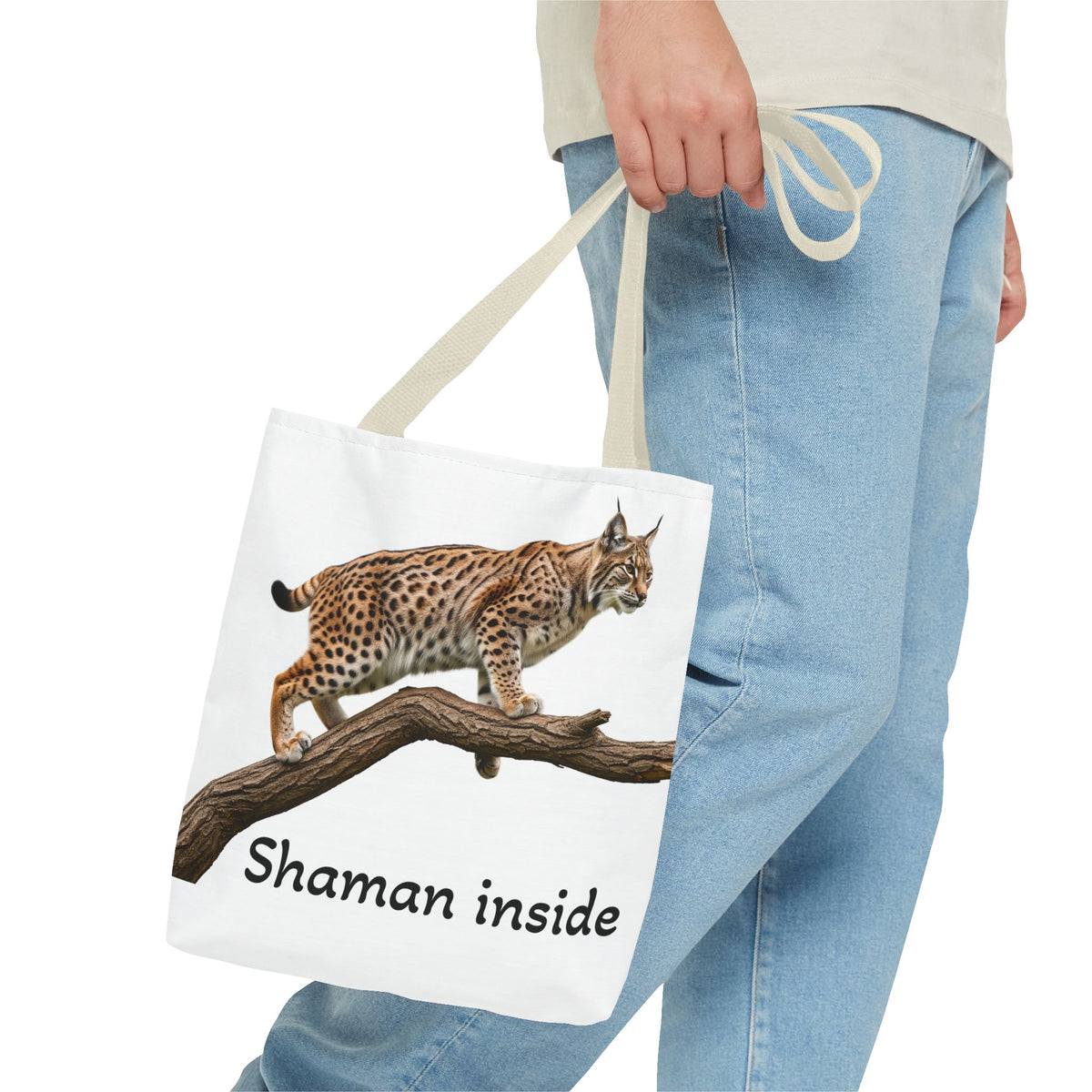 Lynx 'Shaman Inside' Tote Bag - Wildlife Spirit Animal Canvas Tote