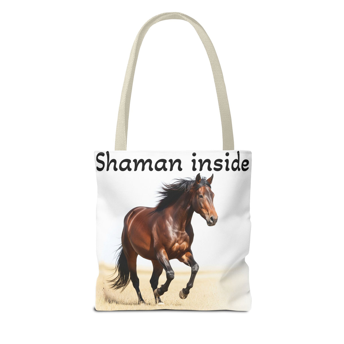 Borsa tote Cavallo Mustang Spirito Sciamanico — Borsa in tela equestre spirituale