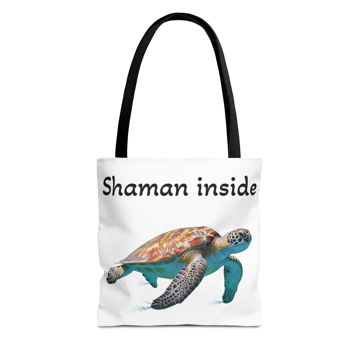 Shaman Inside Sea Turtle Tote Bag — Spiritual Beach Canvas Tote