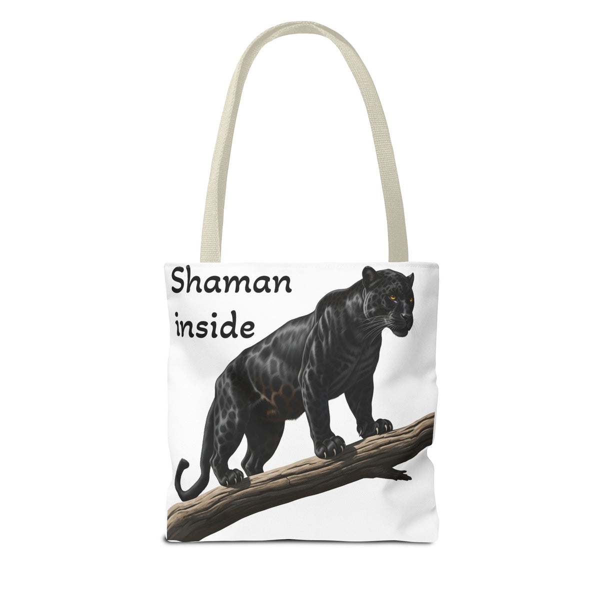 Shaman Inside Tote Bag — Black Panther Spirit Animal Canvas Tote