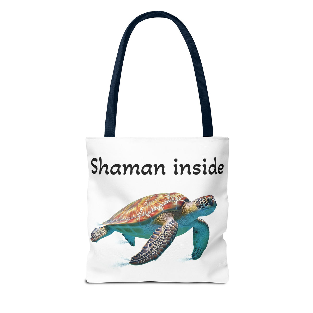 Shaman Inside Sea Turtle Tote Bag — Spiritual Beach Canvas Tote