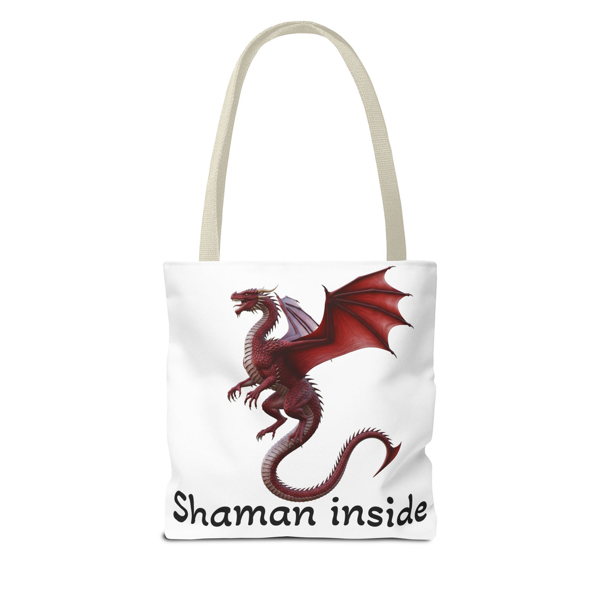 Tote — 'Shaman Inside' Red Dragon All-Over Print Tote Bag