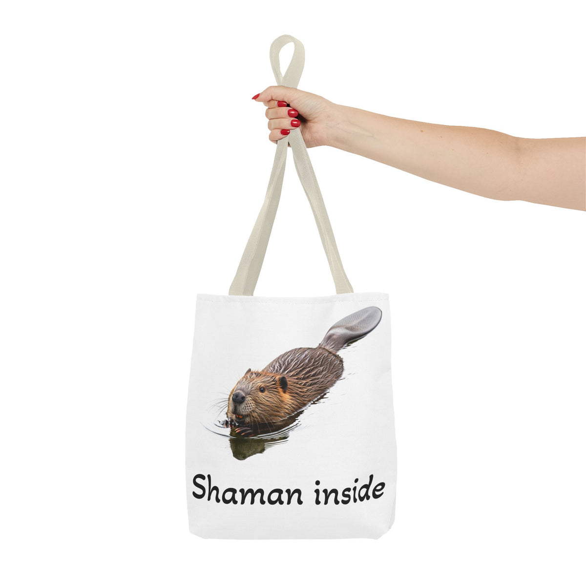 Shaman Inside Tote Bag — Cute Beaver Spirit Animal Beach & Market Tote