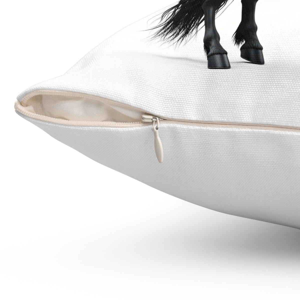 Shaman Inside Pegasus Pillow — Black Winged Horse Decorative Throw Pillow