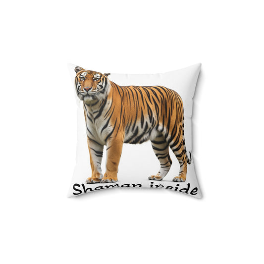 Cuscino decorativo con grafica di tigre — Cuscino quadrato decorativo "Shaman Inside"