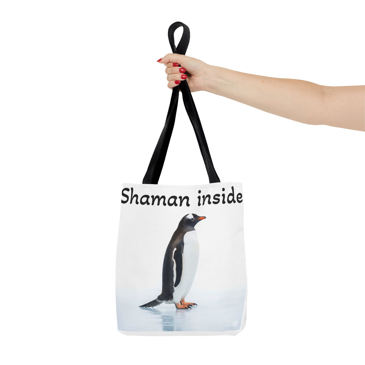 Shaman Inside Penguin Tote Bag – Spiritual Wildlife AOP Reusable Tote