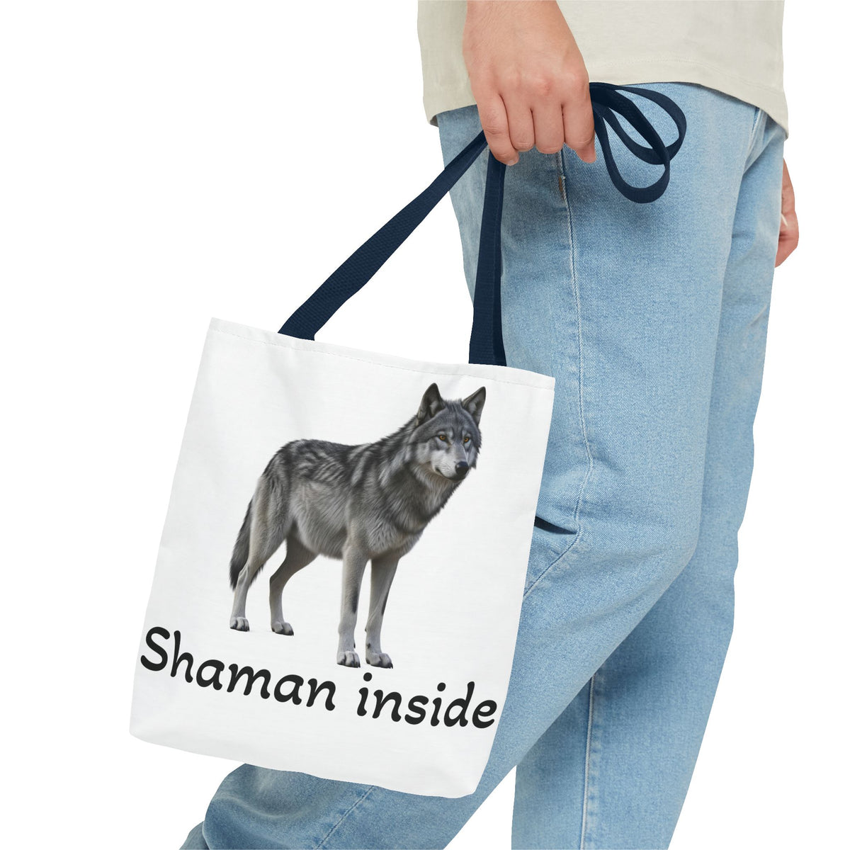 Borsa tote Lupo 'Shaman Inside' – Borsa in tela natura spirituale