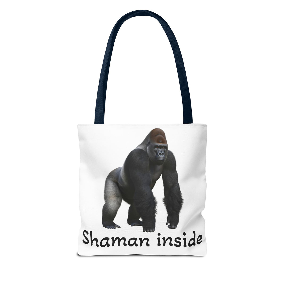 Borsa tote Shaman Inside Gorilla — Borsa tote con divertente stampa di animale spirituale
