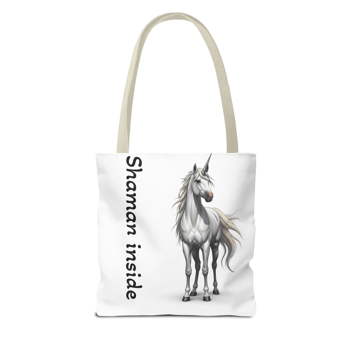 Unicorn Tote Bag — "Shaman Inside" Mystic Horse All-Over Print