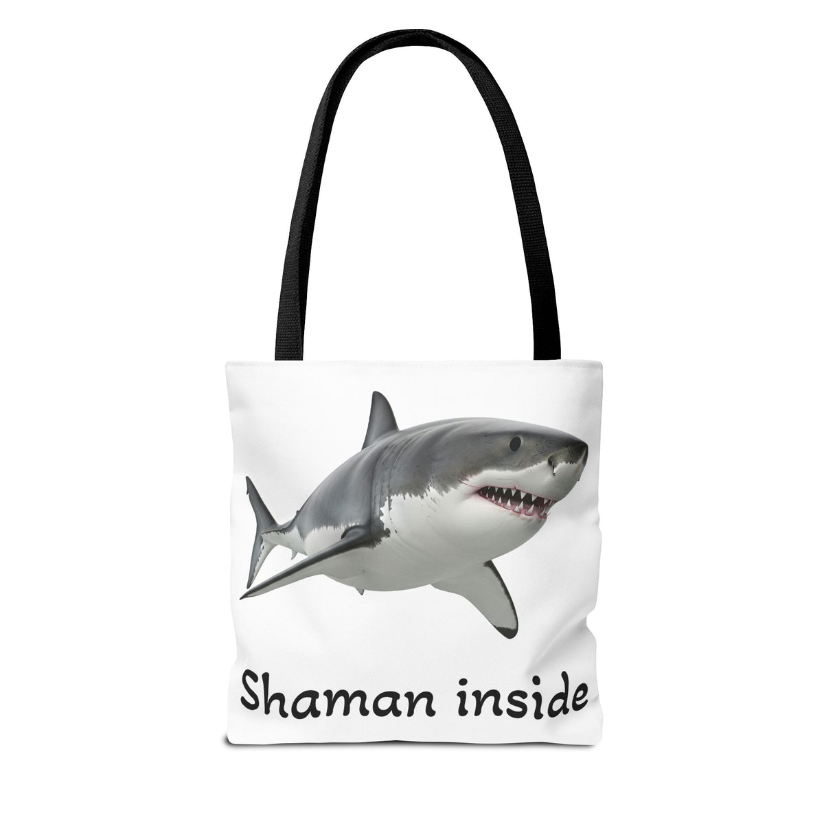 Shaman Inside Shark Tote Bag — Funny Spiritual Ocean Animal Tote