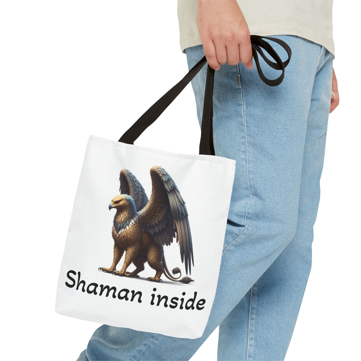 Borsa Tote Shaman Inside — Borsa Tote Mythical Griffon AOP per Regali Spirituali e Pagani