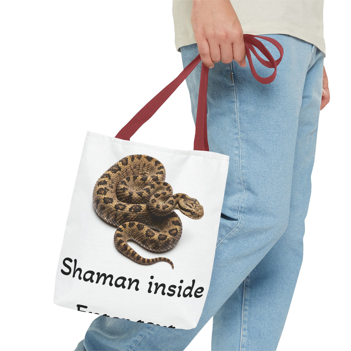Shaman Inside Snake Adder Tote Bag – Spiritual Animal Totem Canvas Tote