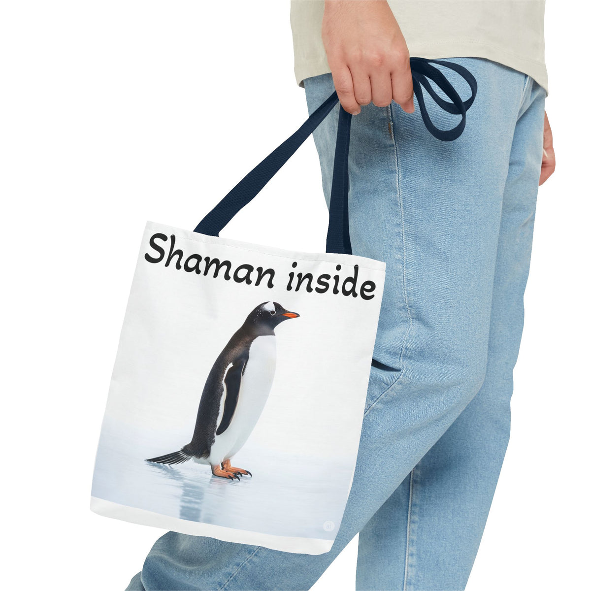 Shaman Inside Penguin Tote Bag – Spiritual Wildlife AOP Reusable Tote