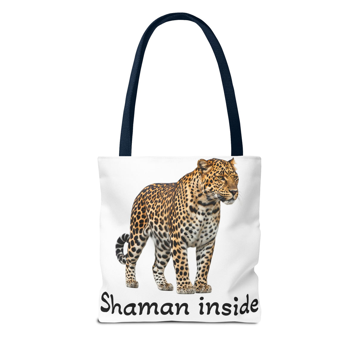 Leopard 'Shaman Inside' Tote Bag — Spiritual Animal Print Shopper