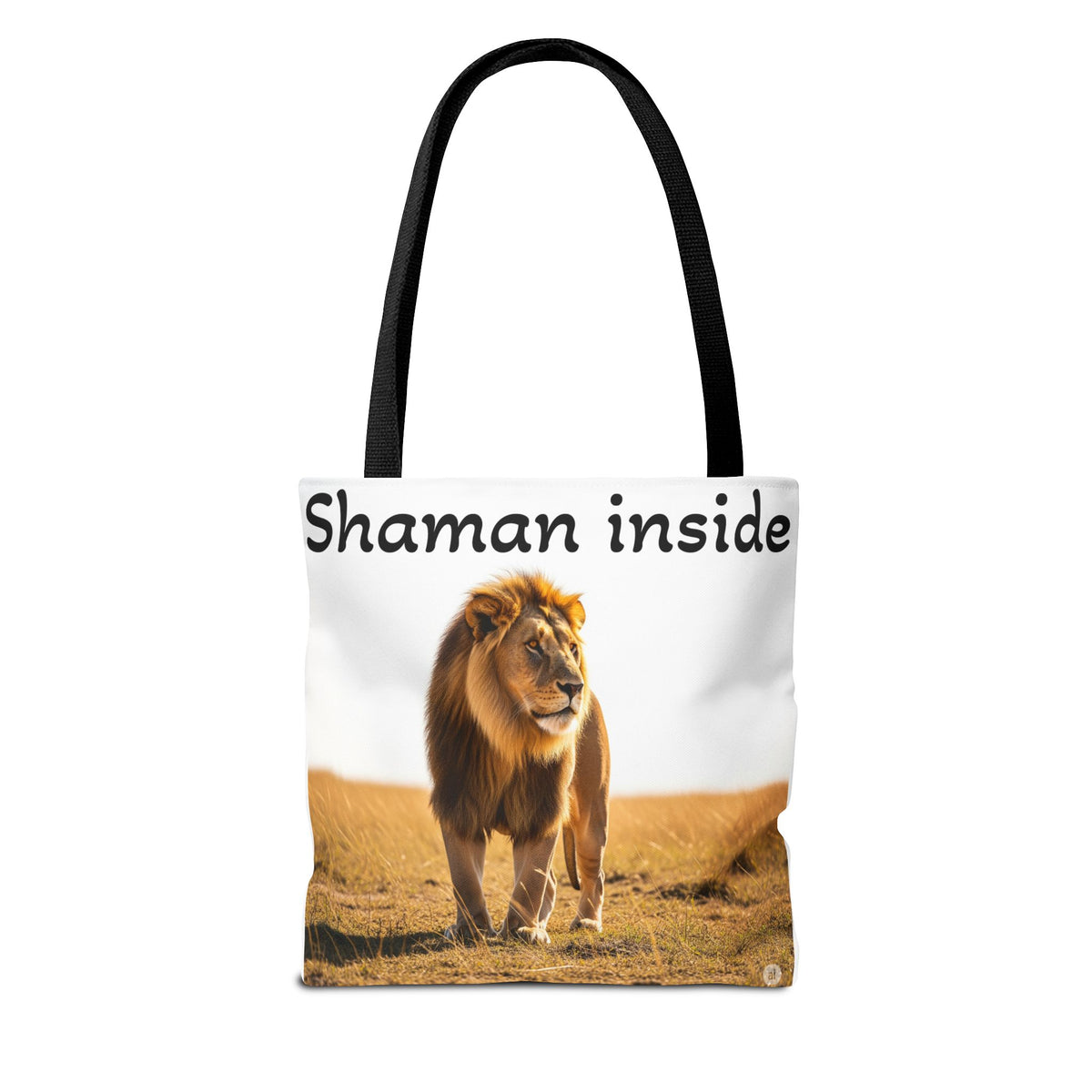 Tote Bag — Borsa in tela "Shaman Inside" con stampa di leone, per amanti degli animali e sciamani