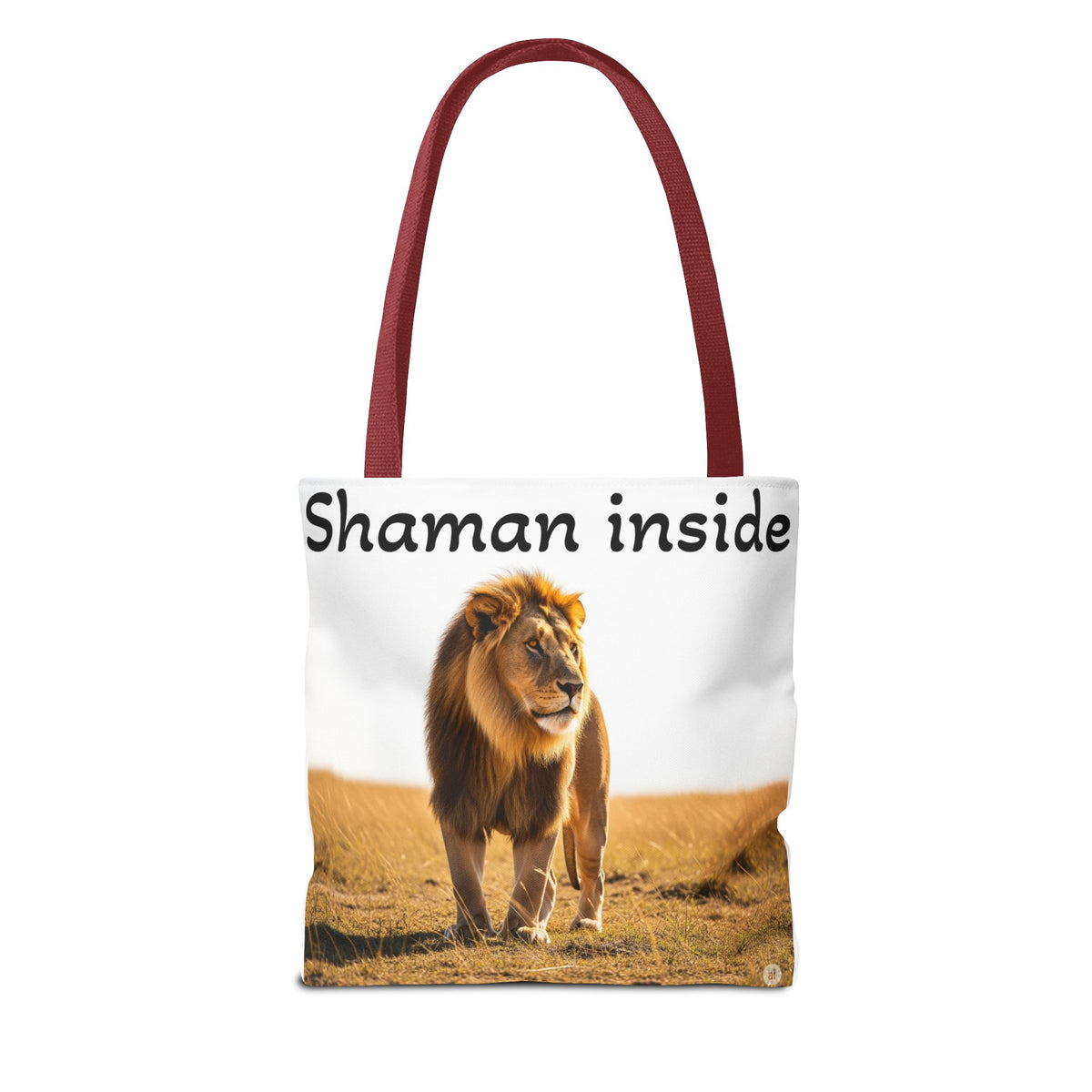 Tote Bag — Borsa in tela "Shaman Inside" con stampa di leone, per amanti degli animali e sciamani
