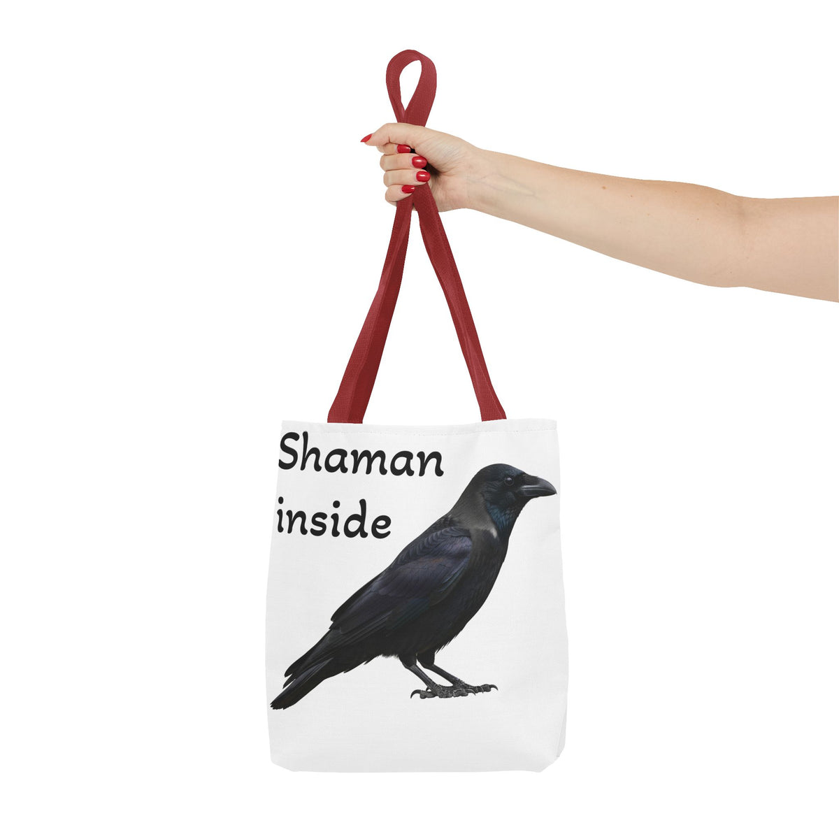 Shaman Inside Crow Tote Bag — Mystic Raven AOP Shopper