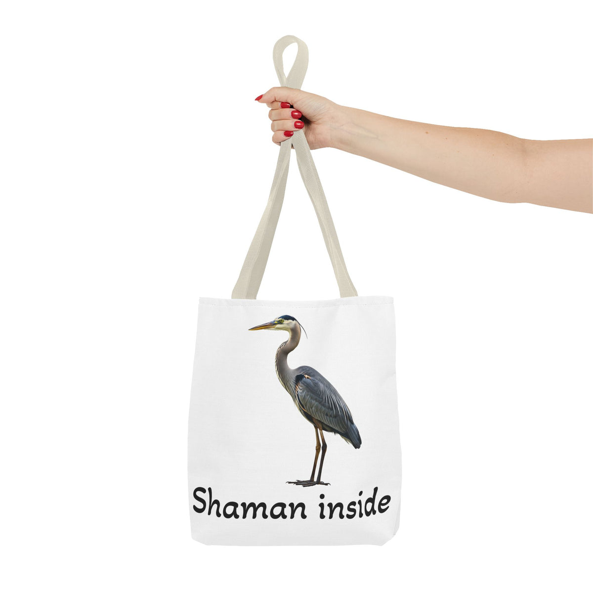 Heron 'Shaman Inside' Tote Bag — Spiritual Wildlife Canvas Tote