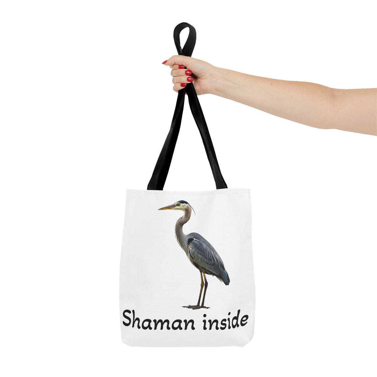Heron 'Shaman Inside' Tote Bag — Spiritual Wildlife Canvas Tote