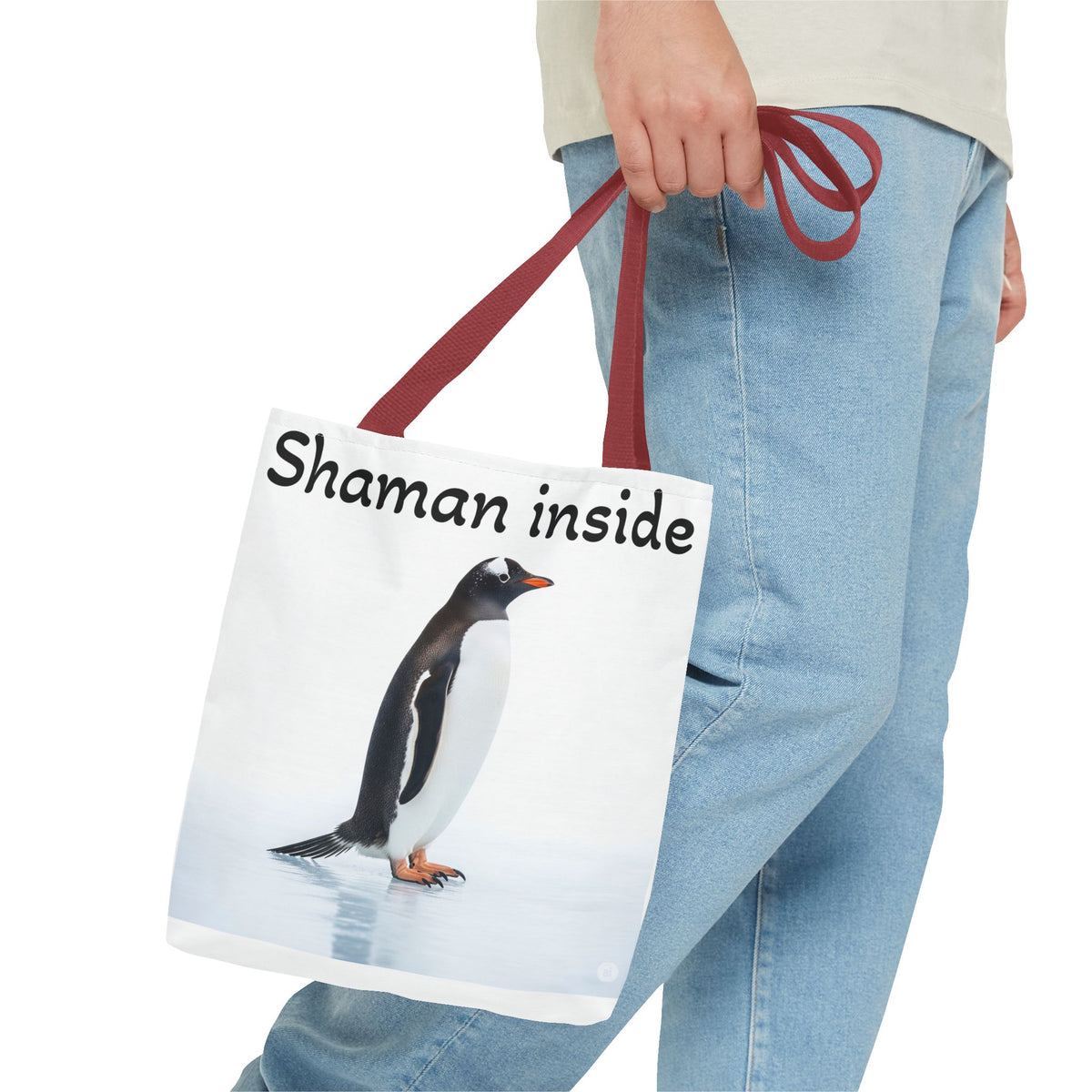 Shaman Inside Penguin Tote Bag – Spiritual Wildlife AOP Reusable Tote