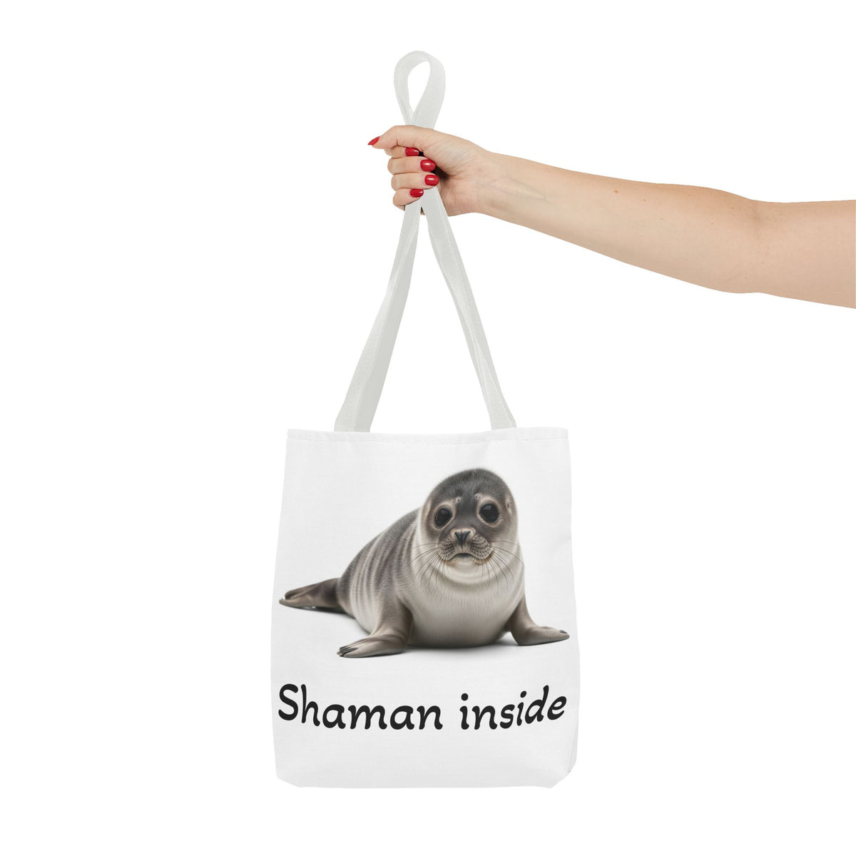 Borsa tote Shaman Inside Seal — Stampa con animale spirituale carino