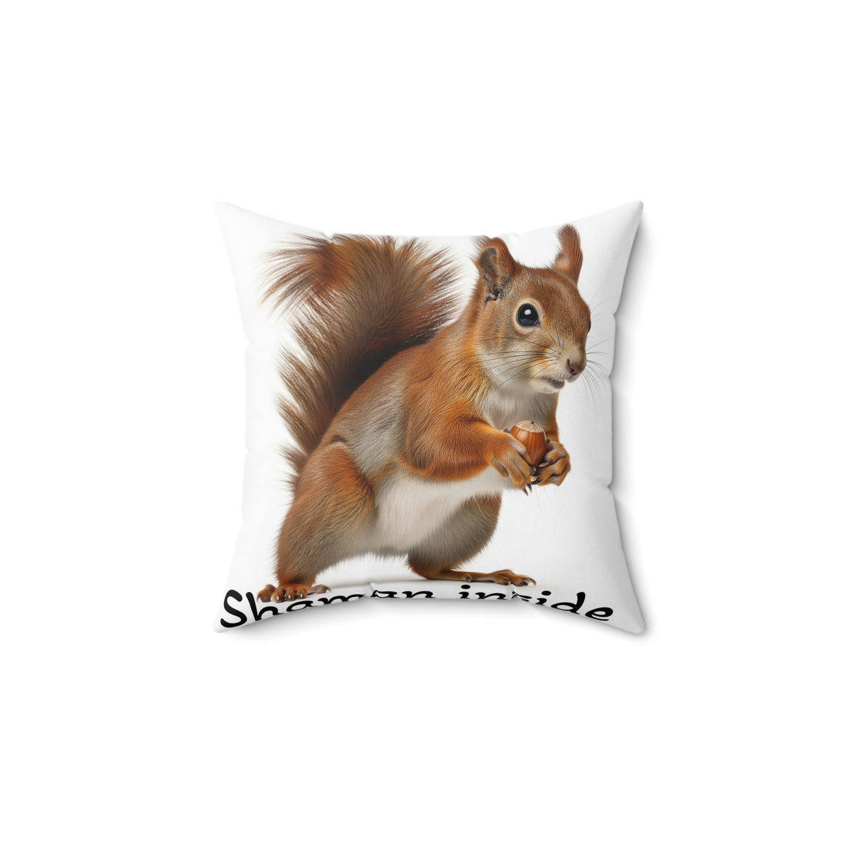 Red Squirrel Decorative Pillow — Cute Woodland Animal Accent Cushion