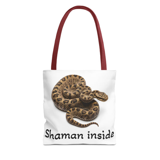 Shaman Inside Snake Adder Tote Bag – Spiritual Animal Totem Canvas Tote
