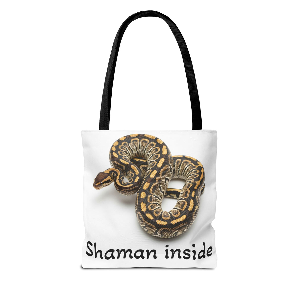 Snake Shaman Python Tote Bag — 'Shaman Inside' Printed Canvas Tote