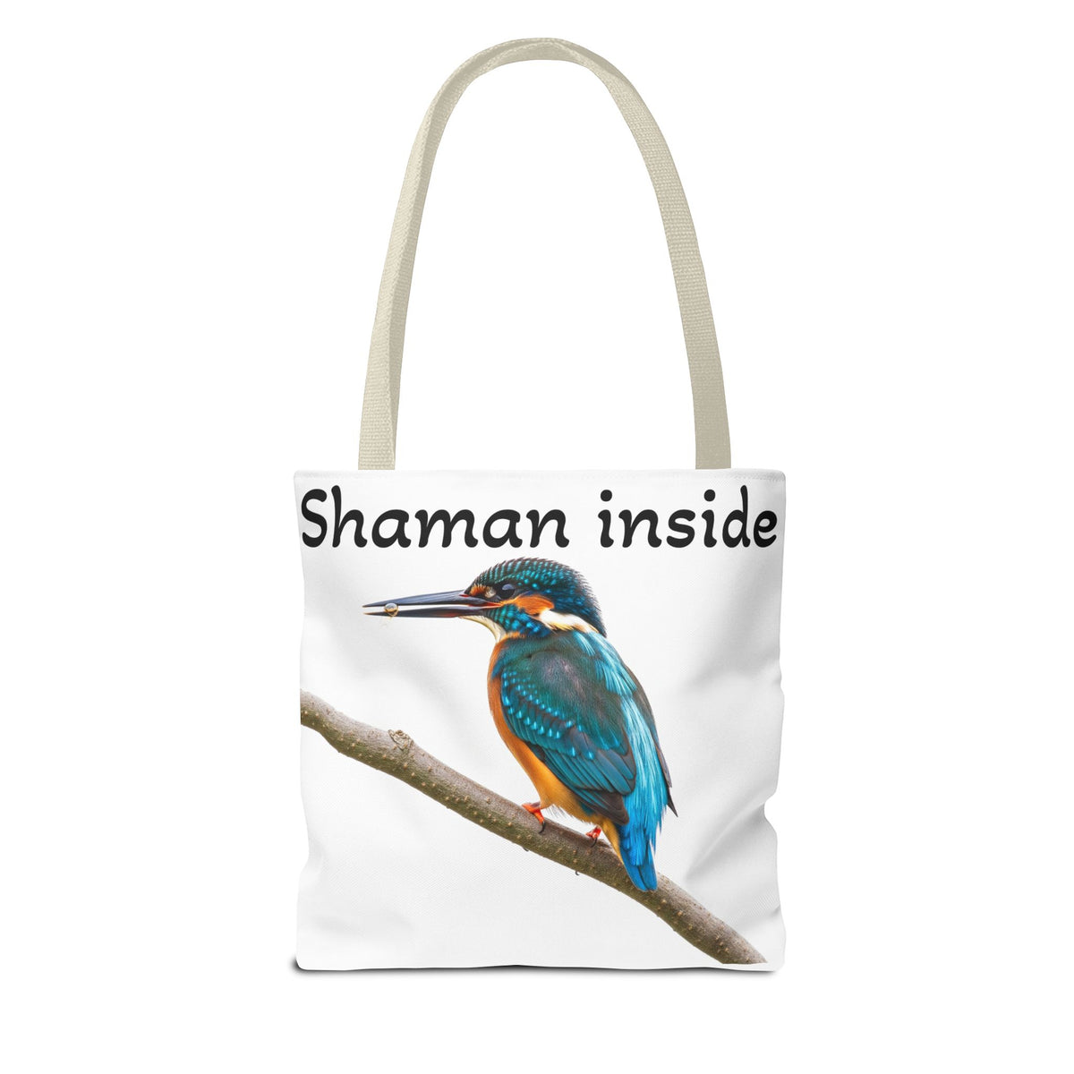 Tote Bag — Borsa shopper illustrata con martin pescatore "Shaman Inside"