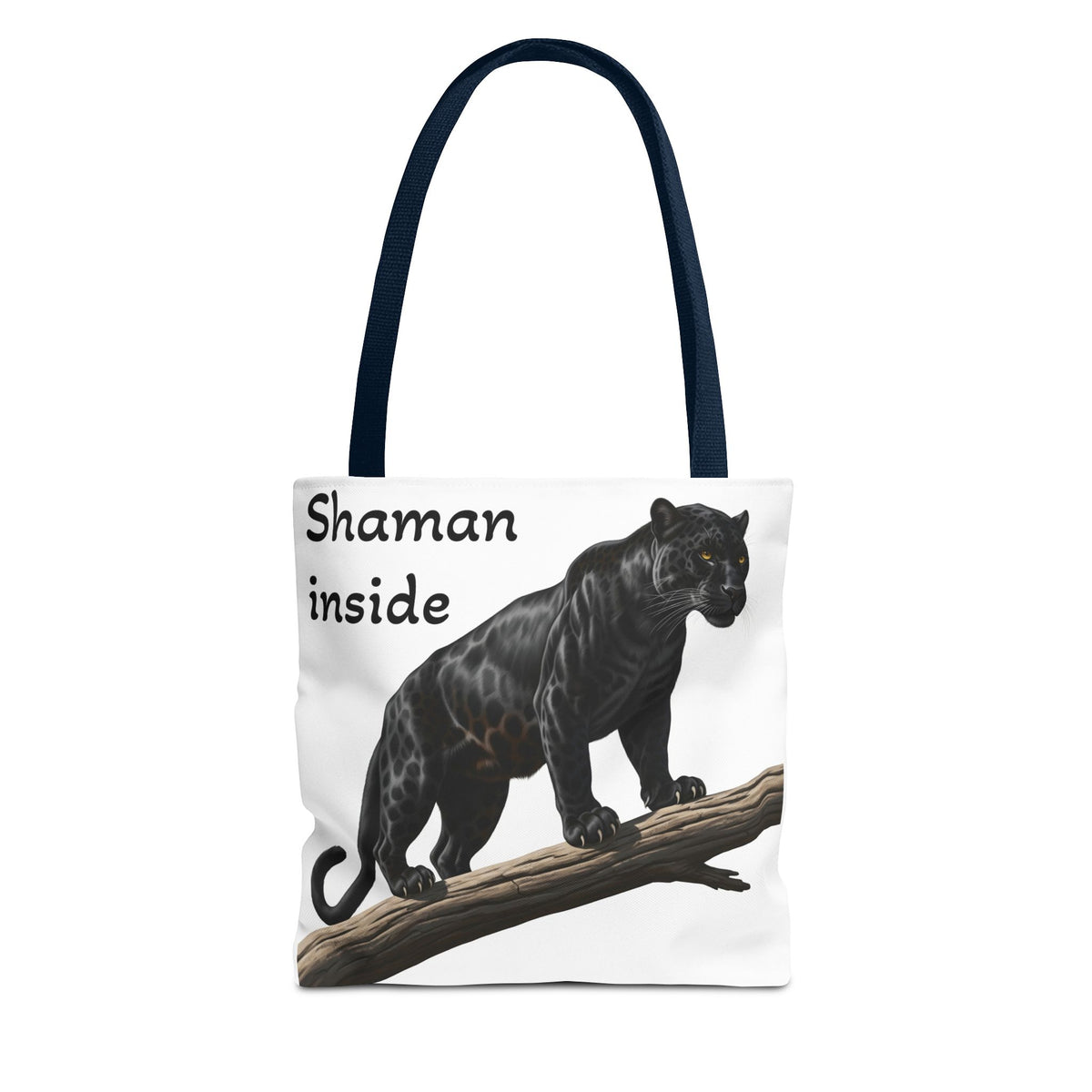 Shaman Inside Tote Bag — Black Panther Spirit Animal Canvas Tote
