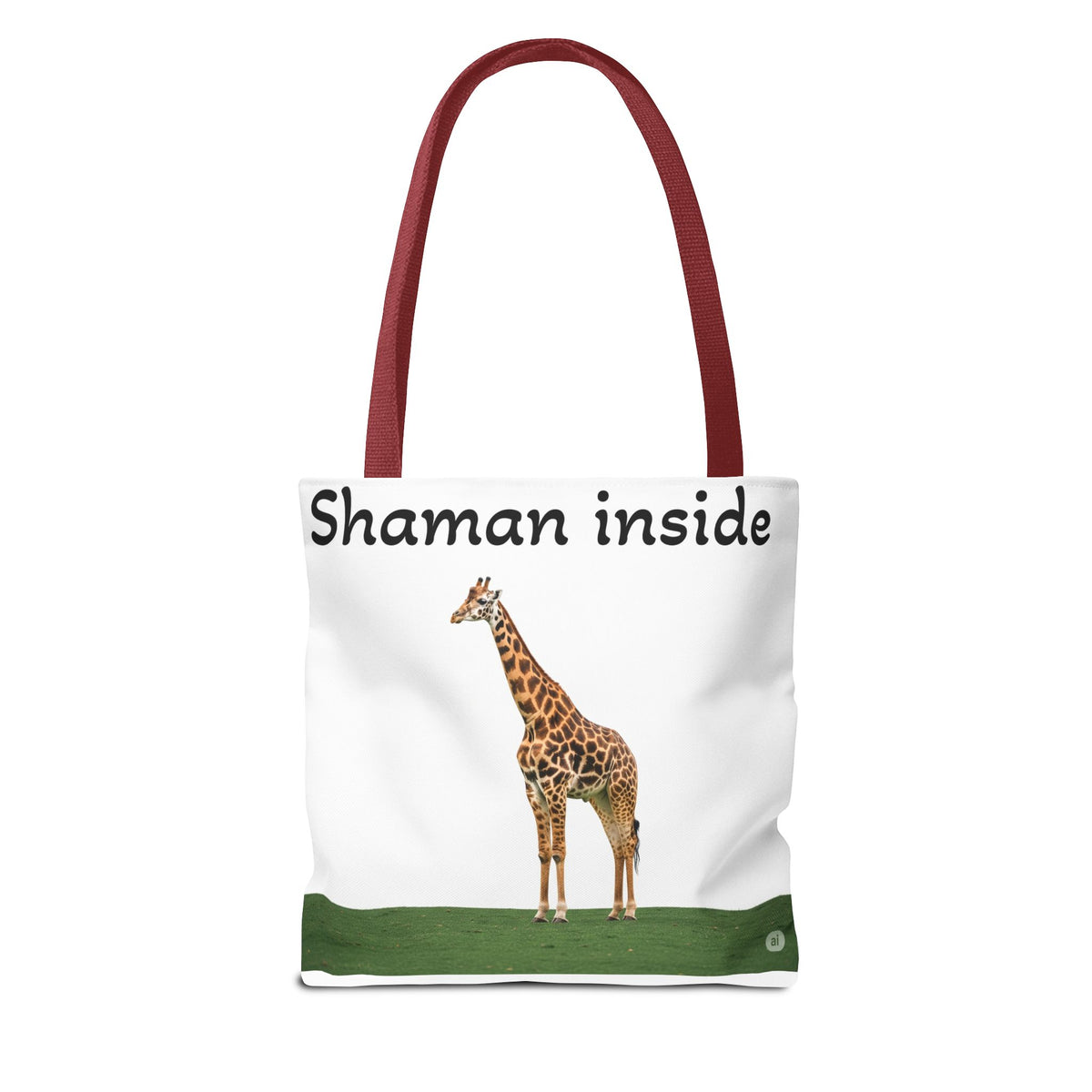 Borsa tote Giraffa Sciamano interiore – Tote bag con stampa all-over di animale spirituale