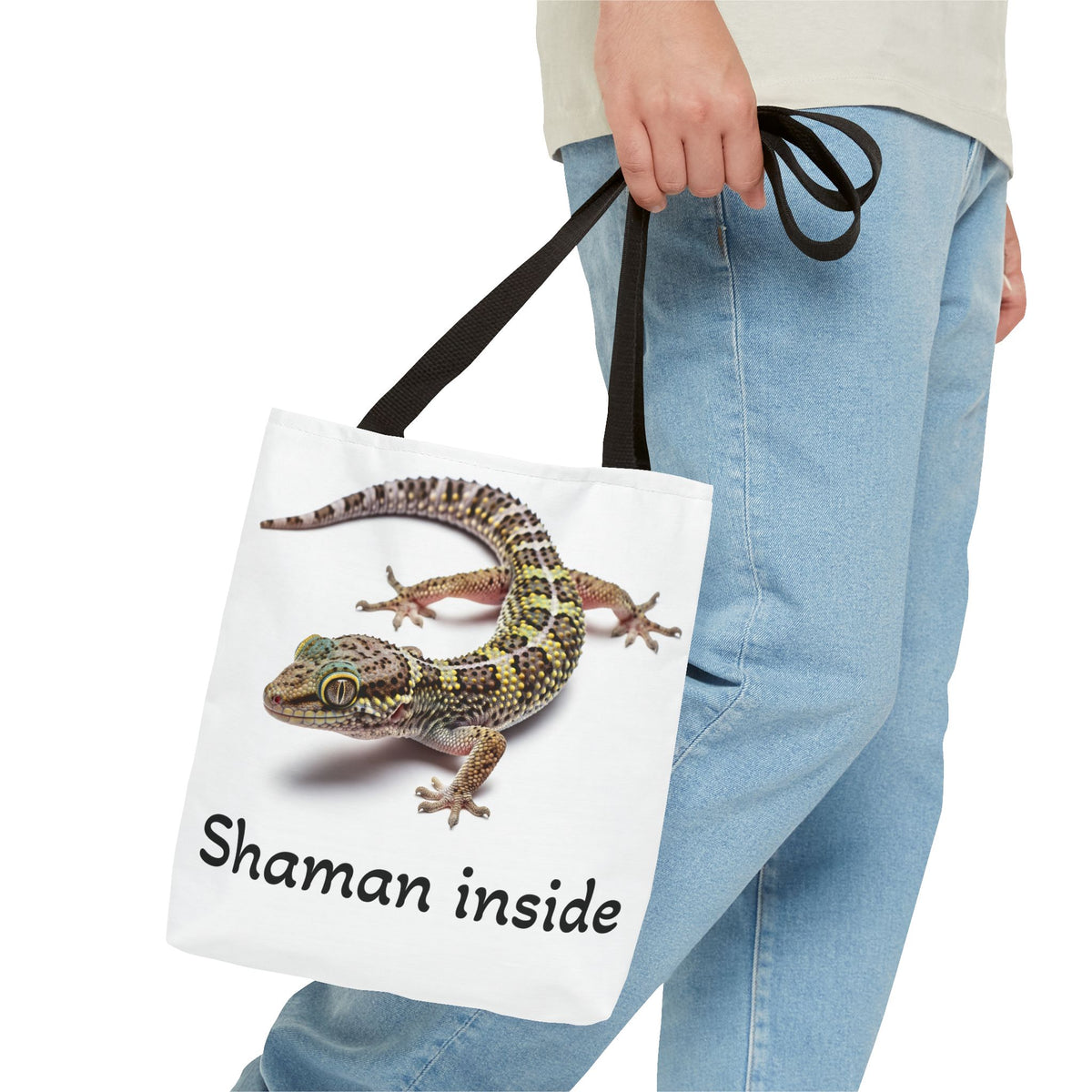 Tote — 'Shaman Inside' Gecko Graphic Tote Bag