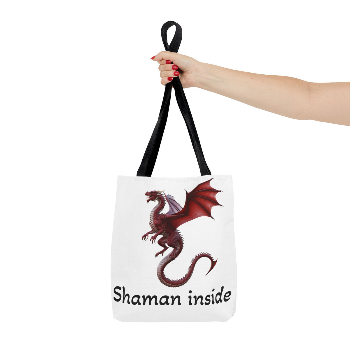 Tote — 'Shaman Inside' Red Dragon All-Over Print Tote Bag