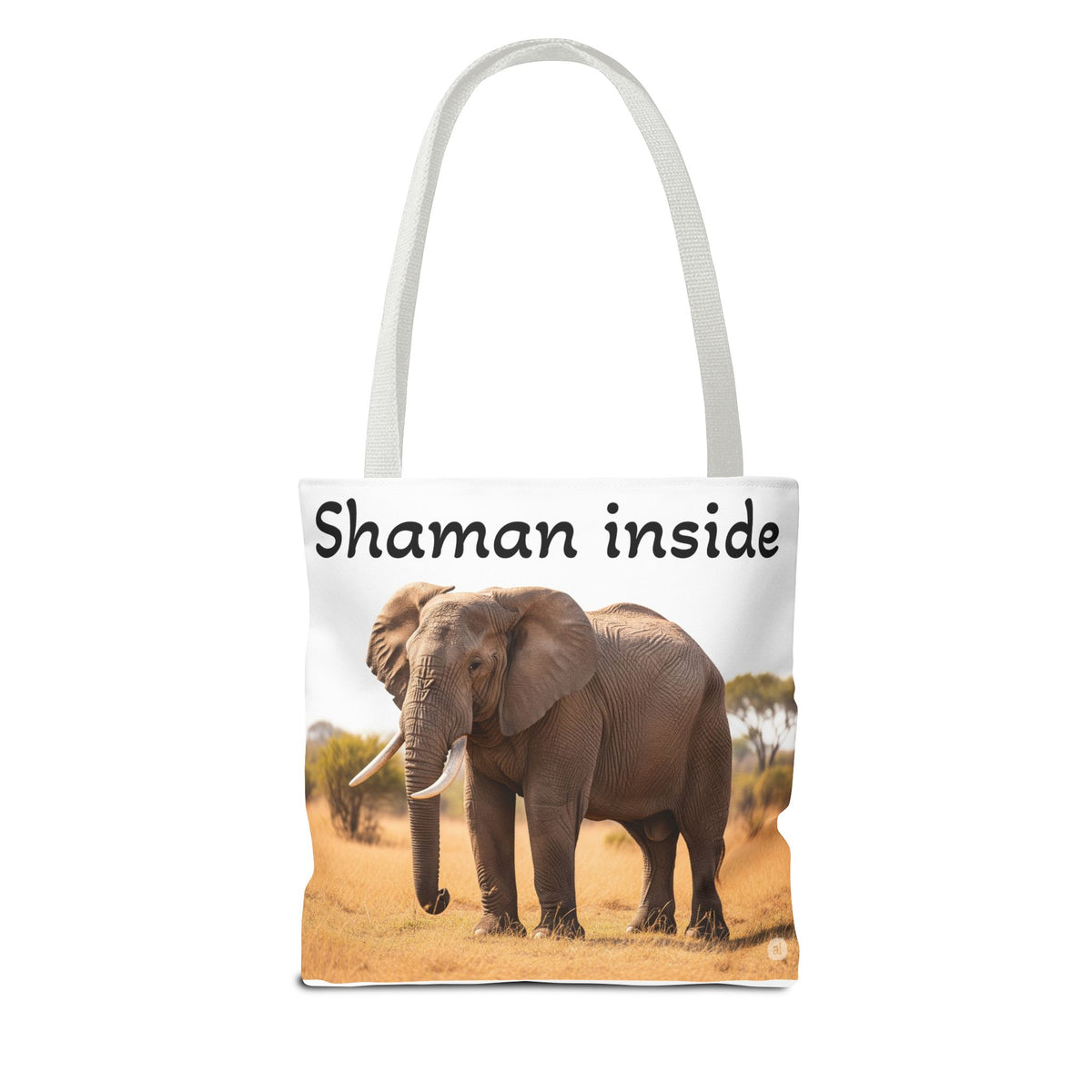Borsa shopper "Shaman Inside Elephant" — Borsa in tela con stampa di animale spirituale